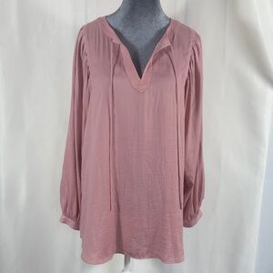 LOFT Dust Rose V-Neck Peasant Tunic